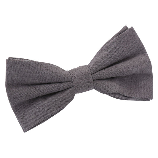 Suede Pre-Tied Bow Tie - Charcoal